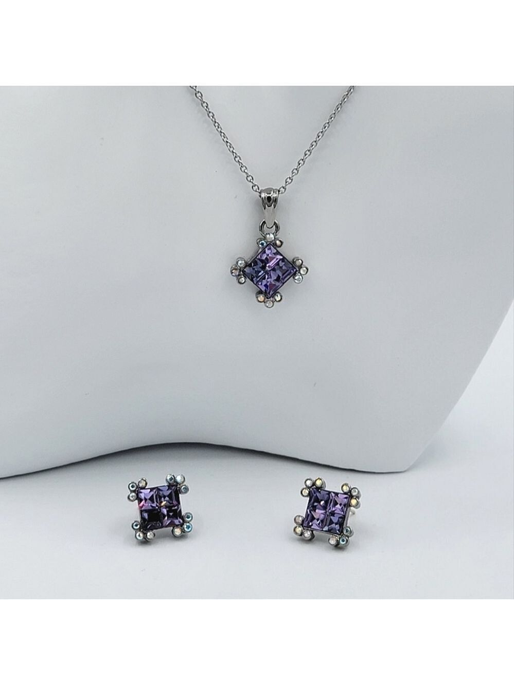 Vintage Butler Purple Necklace & Earrings #2293